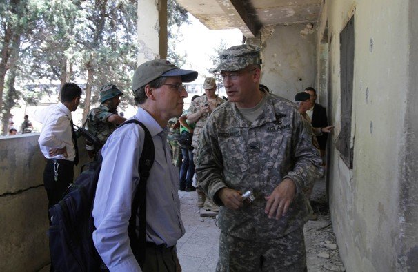 Ambassador Ford in Hama in July 2011