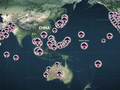 The US is readying for World War Three with China by mobilising 400 military bases surrounding the superpower