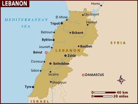 Map of Lebanon