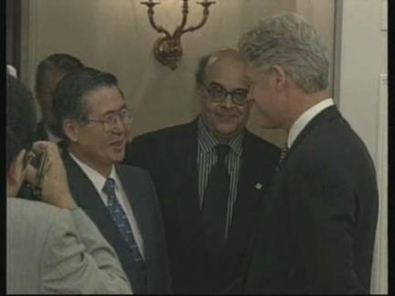 USA: PRESIDENTS FUJIMORI /MAHUAD/CLINTON PRESS CONFERENCE | AP Archive
