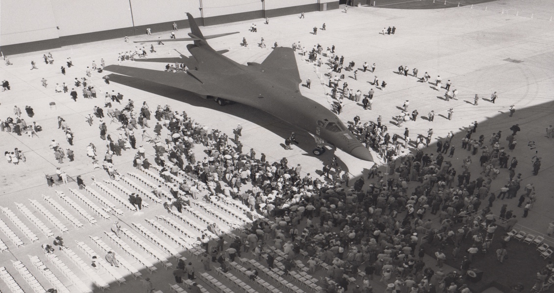 B-1B at Sept. 4, 1984, rollout ceremony of first production model