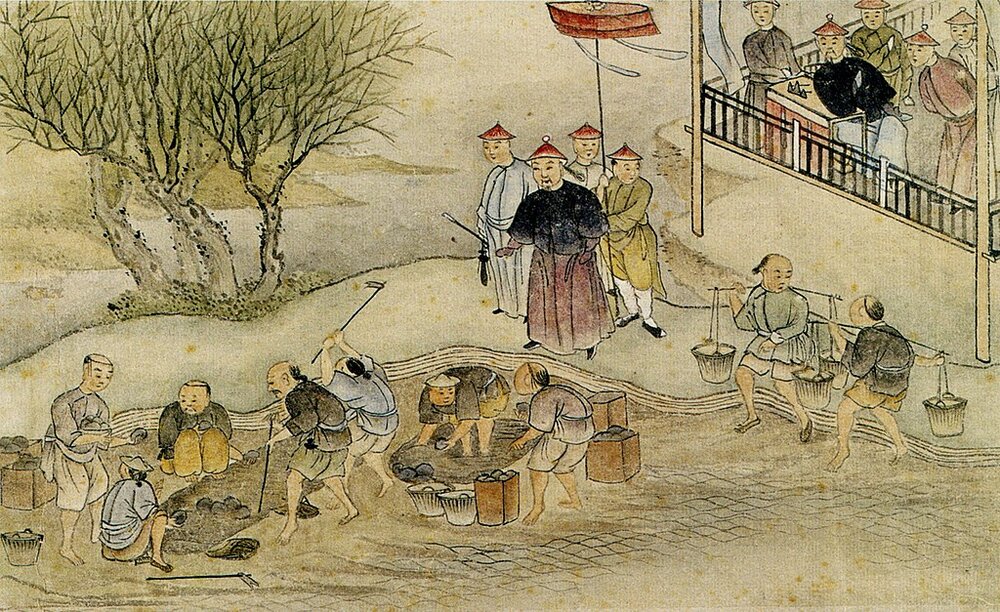 Lin Zexu and the destruction of opium.