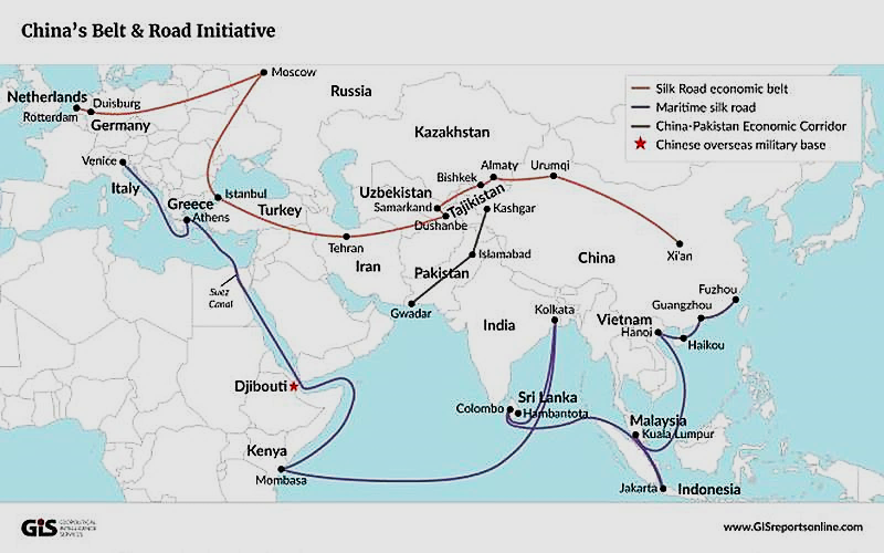 Map of China's Belt & Road initiative