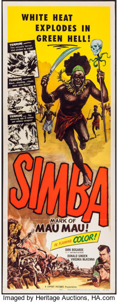 Movie Posters:Drama, Simba: Mark of the Mau Mau (Lippert, 1955). Insert (14" X 36").
Drama.. ...