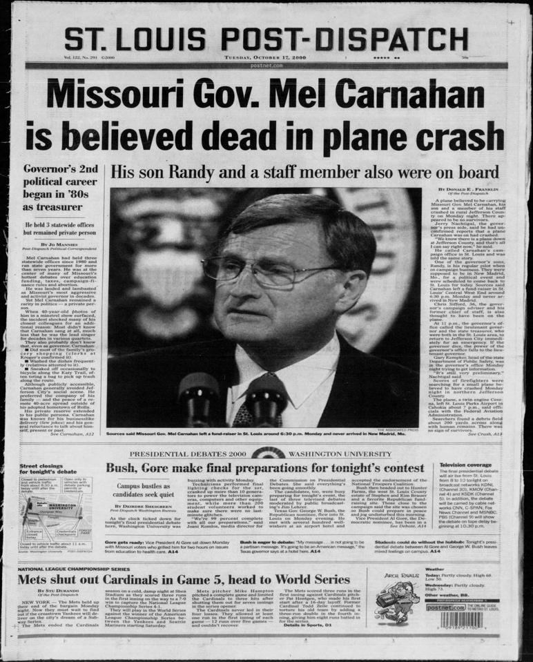 Remembering Gov. Mel Carnahan – 19 years after deadly plane crash |  Multimedia | stltoday.com