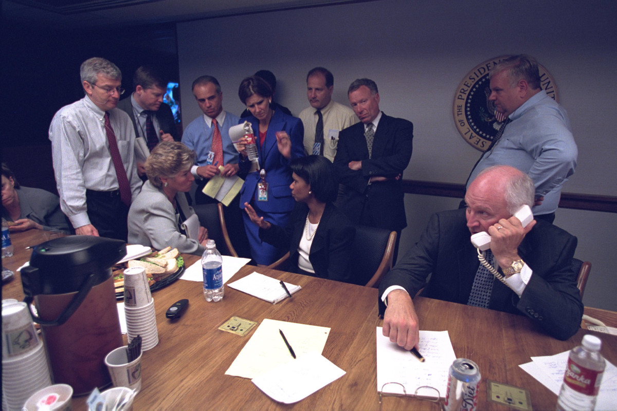 Vice President Cheney with Senior Staff in the President's Emergency Operations Center (PEOC)
