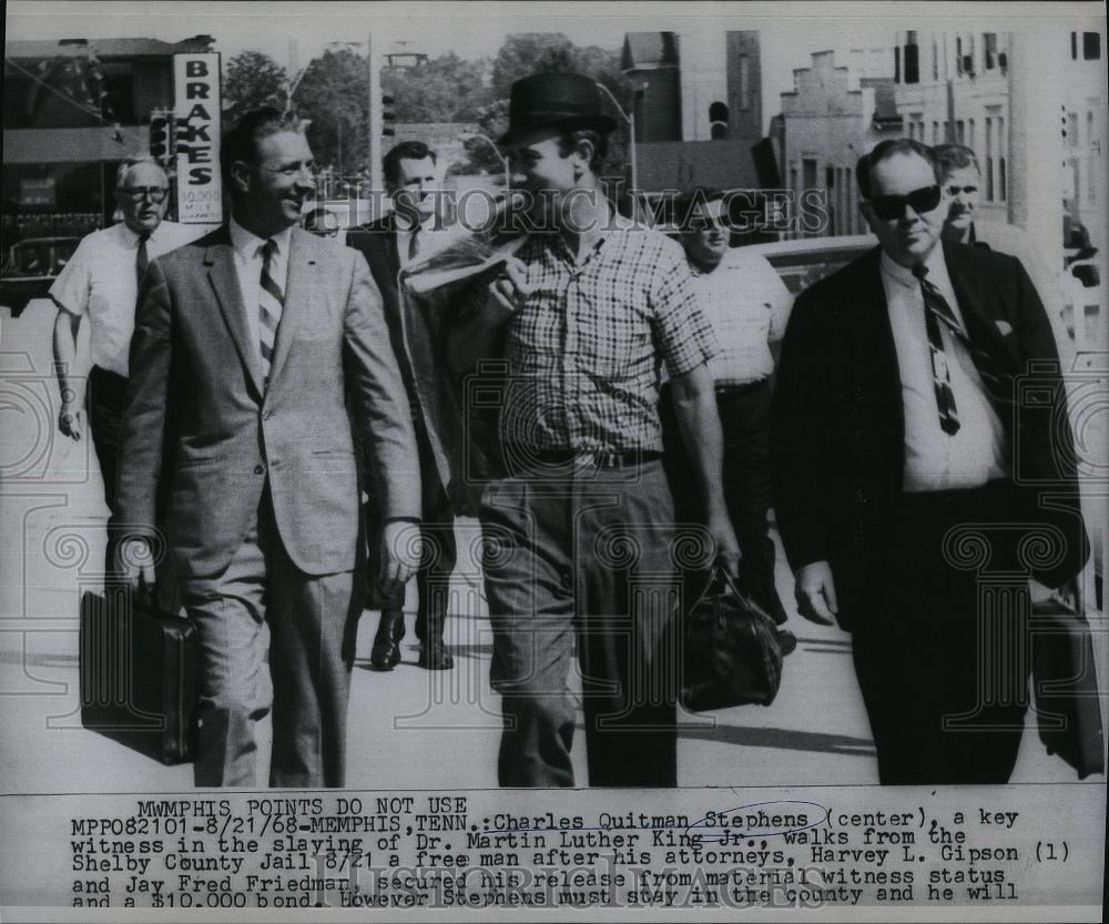 1968 Press Photo Charles QUitman Stephens Witness Martin Luther King J - Historic Images