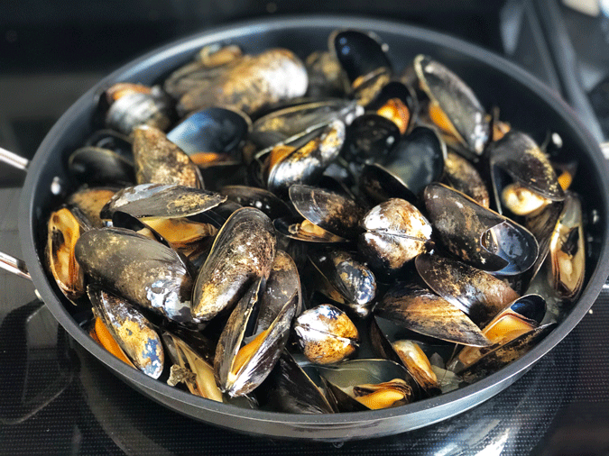 A bowl of mussels Description automatically generated with medium confidence