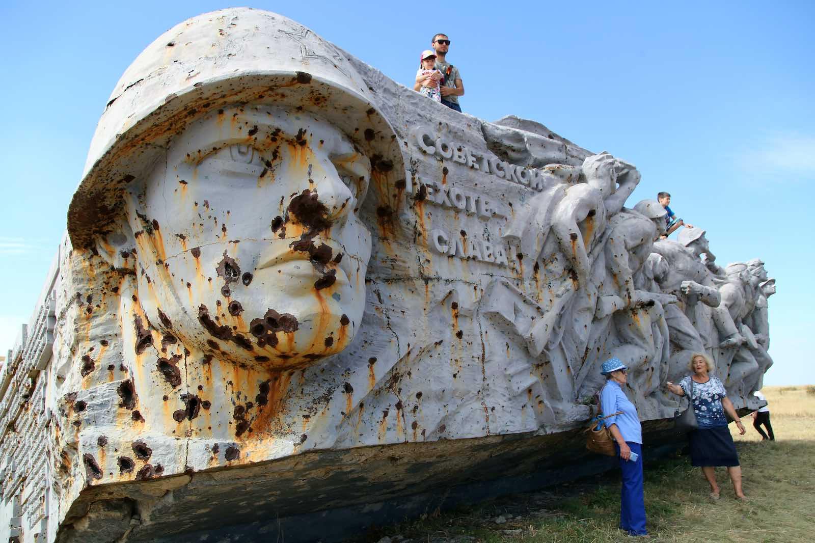 A war memorial at Savur-Mohyla Height marking the liberation of the Donbass region from Nazi invaders in the Second World War (Valentin Sprinchak/TASS via Getty Images)