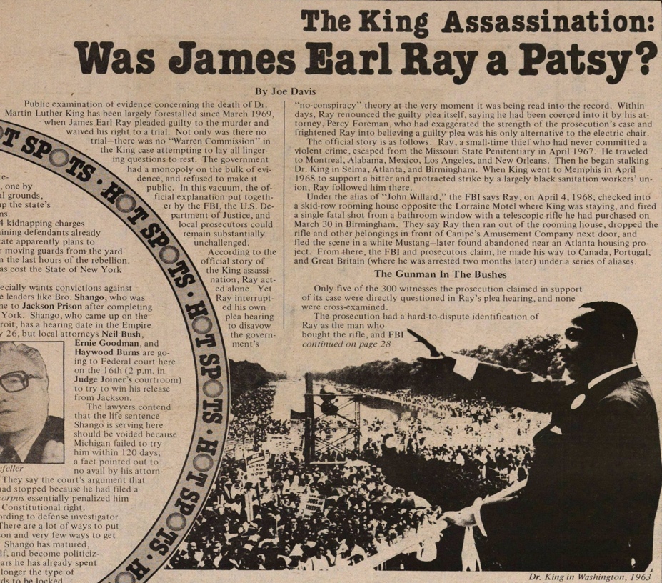 The King Assassination: Was James Earl Ray A Patsy? | Ann Arbor District Library