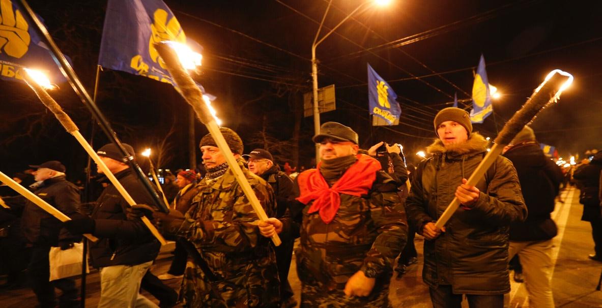 Torchlit march in Kyiv honors Nazi-linked nationalist | The Times of Israel