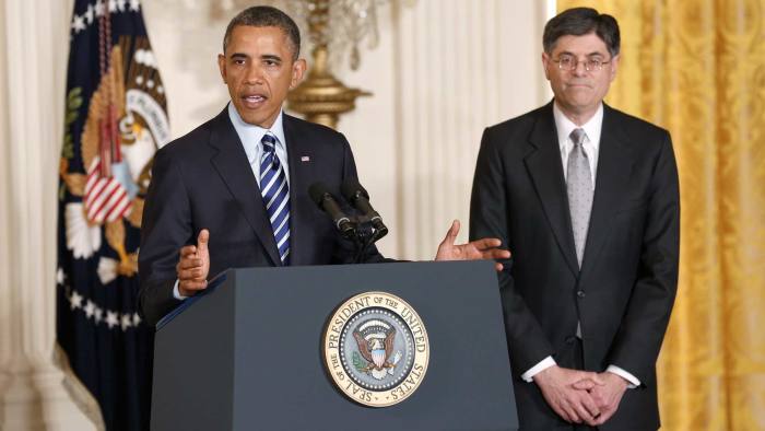 U.S. President Obama announces his nomination of White House chief of staff and budget expert Lew as his next treasury secretary
