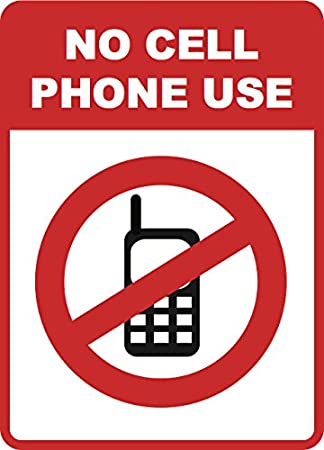 Amazon.com : No Cell Phone Use Sign - Cellular Phones Prohibited Signs - 2  Pack : Office Products