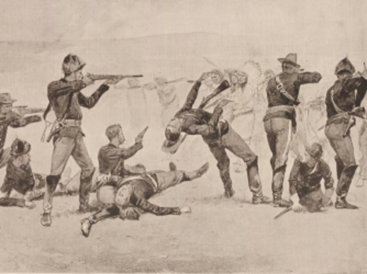 Frederic Remington illustration of the Wounded Knee Massacre.
