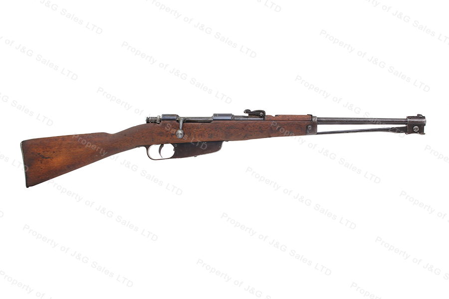 Italian Carcano M.91 Cavalry Carbine, 6.5x52, 17.7" Barrel, Folding Bayo,  C&R, G-VG, Used.