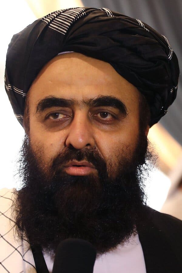 Amir Khan Muttaqi arriving at the signing of a U.S.-Taliban agreement in Qatar in February last year.