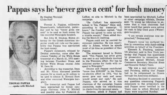 Pappas says he 'never gave a cent' for hush money - Newspapers.com