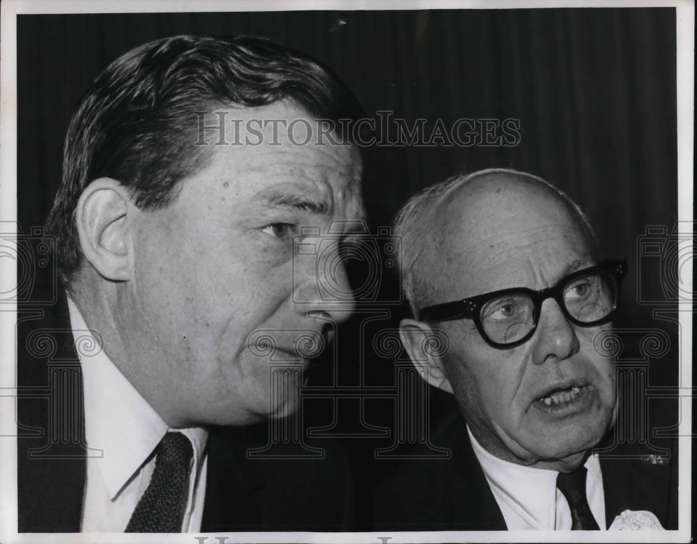 1969 Press Photo AFL-CIO president George Meany(right) & Lane Kirkland - Historic Images