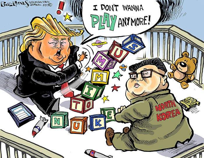 Hands on Wisconsin: Donald Trump ends play date with Kim Jong Un | Opinion | Cartoon | madison.com