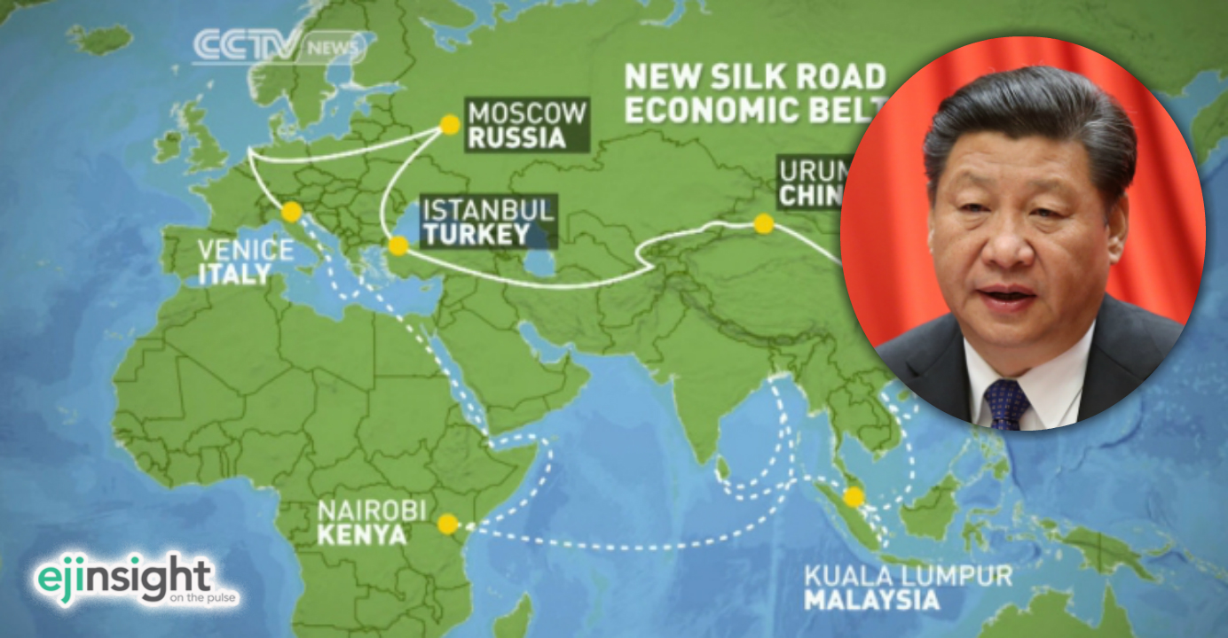 It appears that Xi Jinping (inset) came up with the flamboyant 'One Belt, One Road' strategy just to serve his own ego rather than the interests of his country. Photo: Xinhua, CCTV