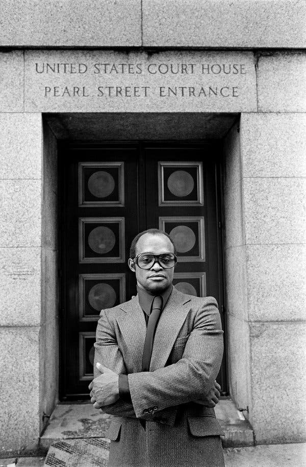 Nicky Barnes outside the United States Court House in Lower Manhattan in 1977. He was convicted and sentenced to life in prison without parole. But by the early 1980s he had begun testifying against his former associates, leading to his release from prison into the federal witness protection program.