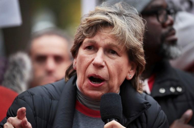 Presidential Candidate Elizabeth Warren Visits Chicago Teachers On Strike
