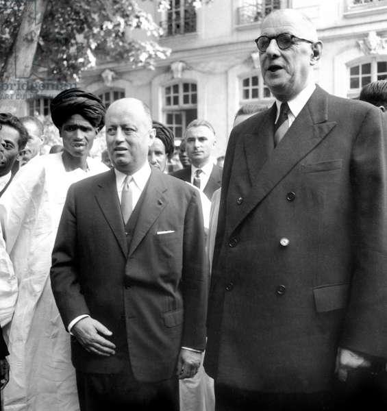 French President Charles De Gaulle With Jacques Foccart, General Secretary For African and Malagasy Affairs , during