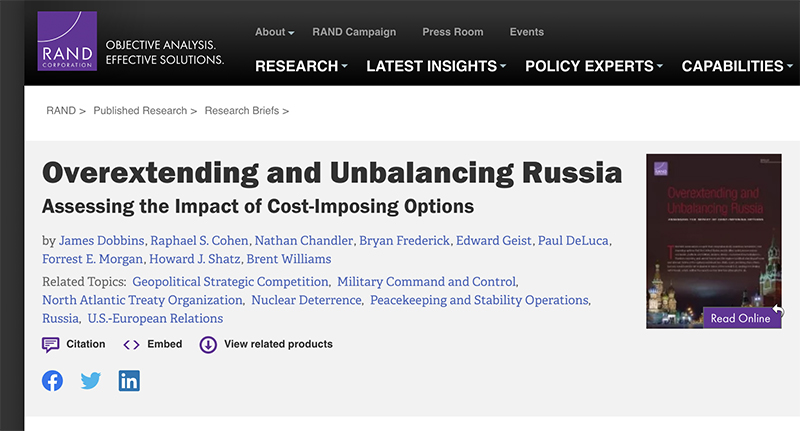 RAND Corporation Urged Creation of the Horrors You're Seeing in Ukraine –  Let's Try Democracy