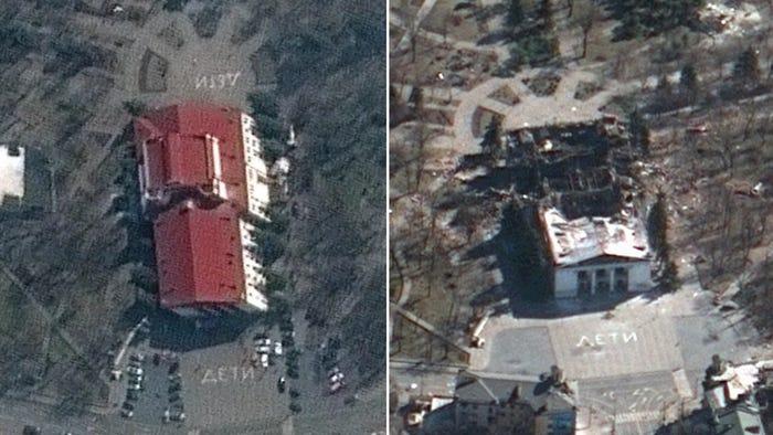 Satellite Images Show Destruction of Mariupol Theater Bombed by Russia