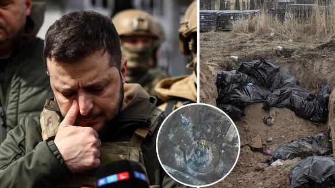 Tearful Zelenskyy visits Bucha massacre as satellite images contradict wild  Russia claims - LBC
