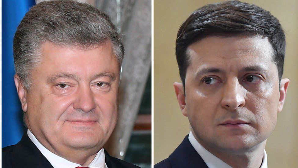 Ukraine election: Poroshenko debates empty podium as Zelensky stays away -  BBC News