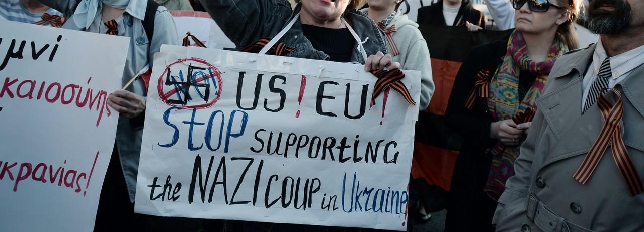 Protest over US support of coup in Ukraine in 2014