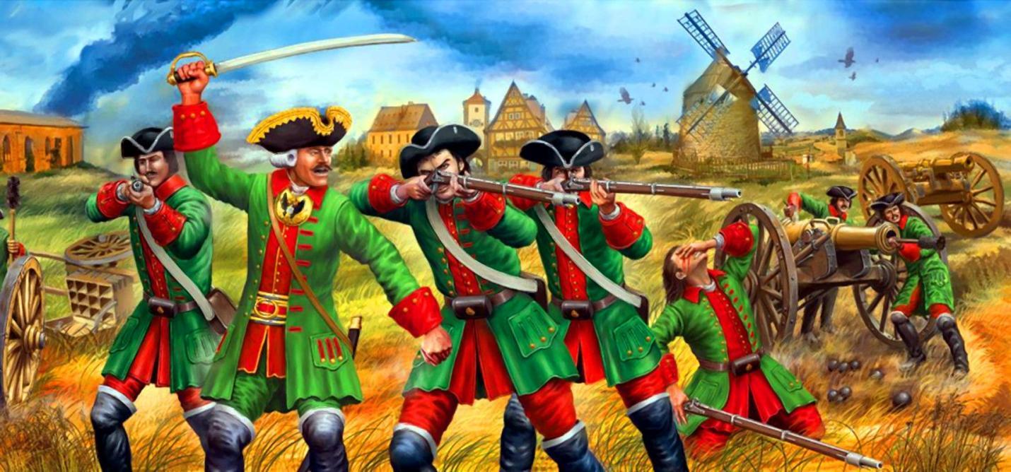 Russian troops in battle, Great Northern War