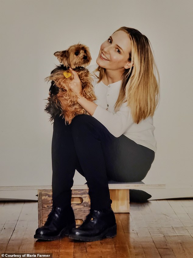 Maria (pictured in her senior year at school), who says she feels guilty for unwittingly bringing her then teenage sister into the orbit of Maxwell and Epstein, was the first person to report the pair’s alleged sexual abuse of underage girls in 1996