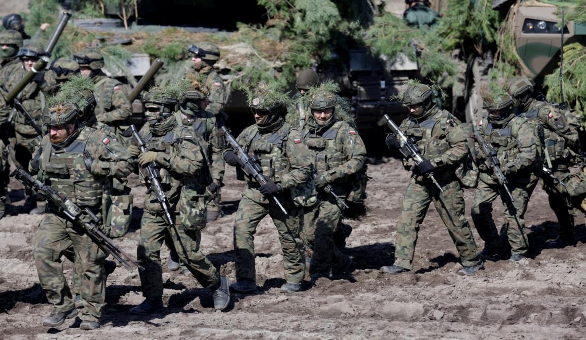 Polish and U.S. troops participate in a joint military training in Nowa Deba
