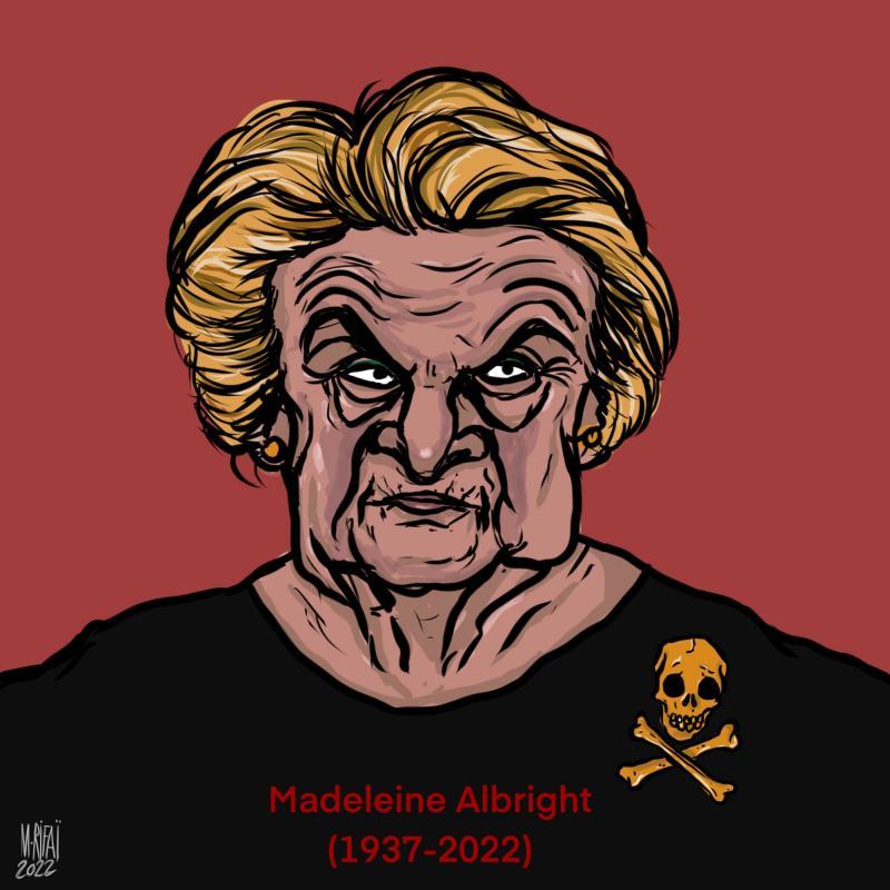 The death of 500,000 dead Iraqi children was "a very hard choice, but the price-we think the price is worth it" ~Madeleine Albright | Cartoon Movement