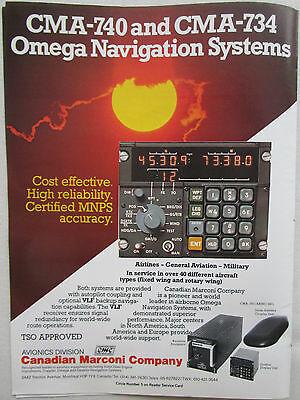 9/1978 pub Canadian marconi avionics cma-740 omega navigation system original ad | eBay