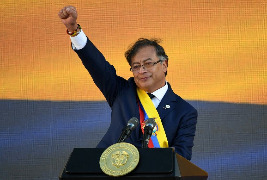Gustavo Petro sworn in as Colombia's first leftist president :