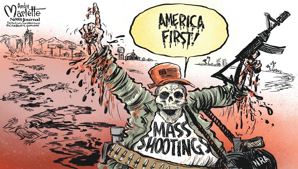 Marlette cartoon: America First! (in mass shootings)