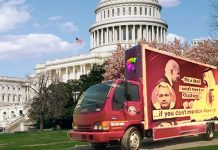 Giant Satirical Billboards—Mounted on Trucks Driven All Over the Nation’s Capital—Are Publicly Shaming Democratic Party Leaders for Their Illegal Persecution of Julian Assange