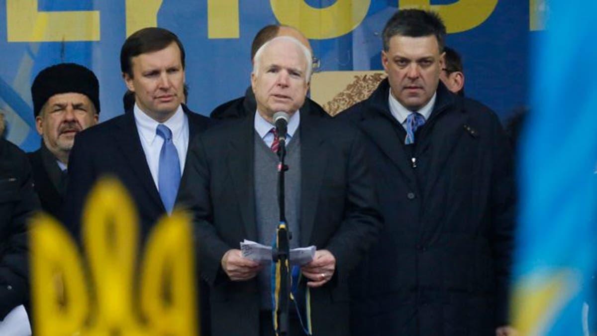 Senators McCain, Murphy join massive Ukraine anti-government protest,  threaten sanctions | Fox News