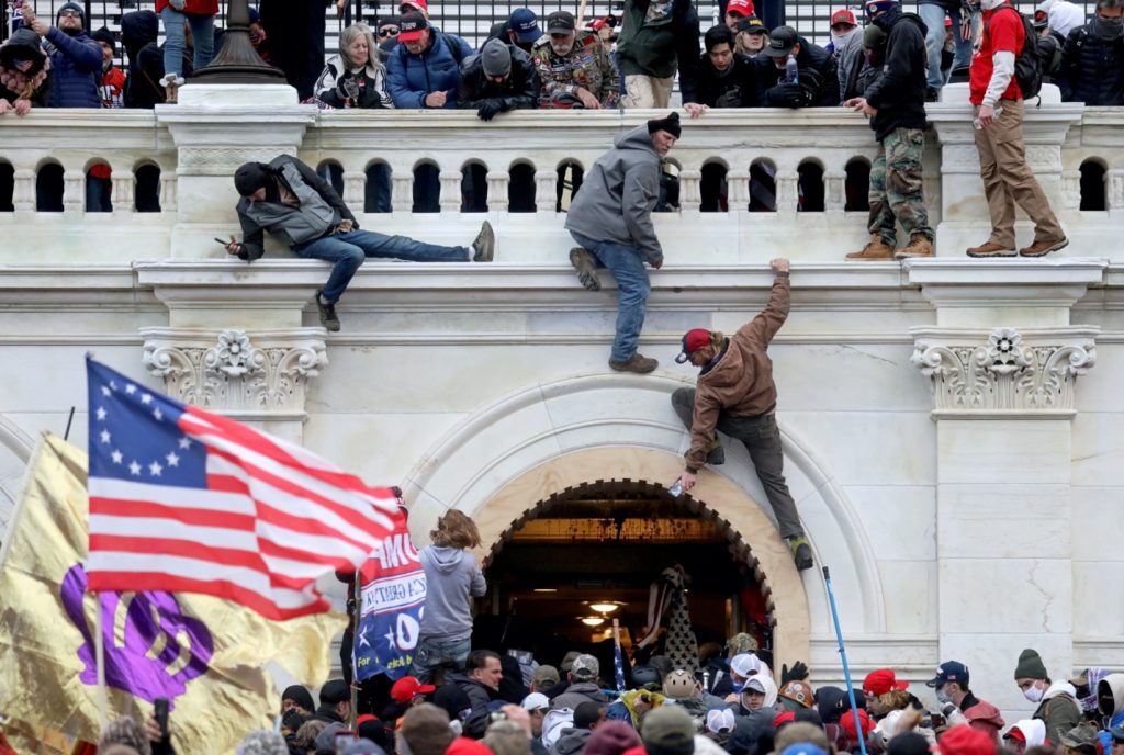 The U.S. Capitol Building is stormed by a pro-Trump mob on Jan. 6, 2021