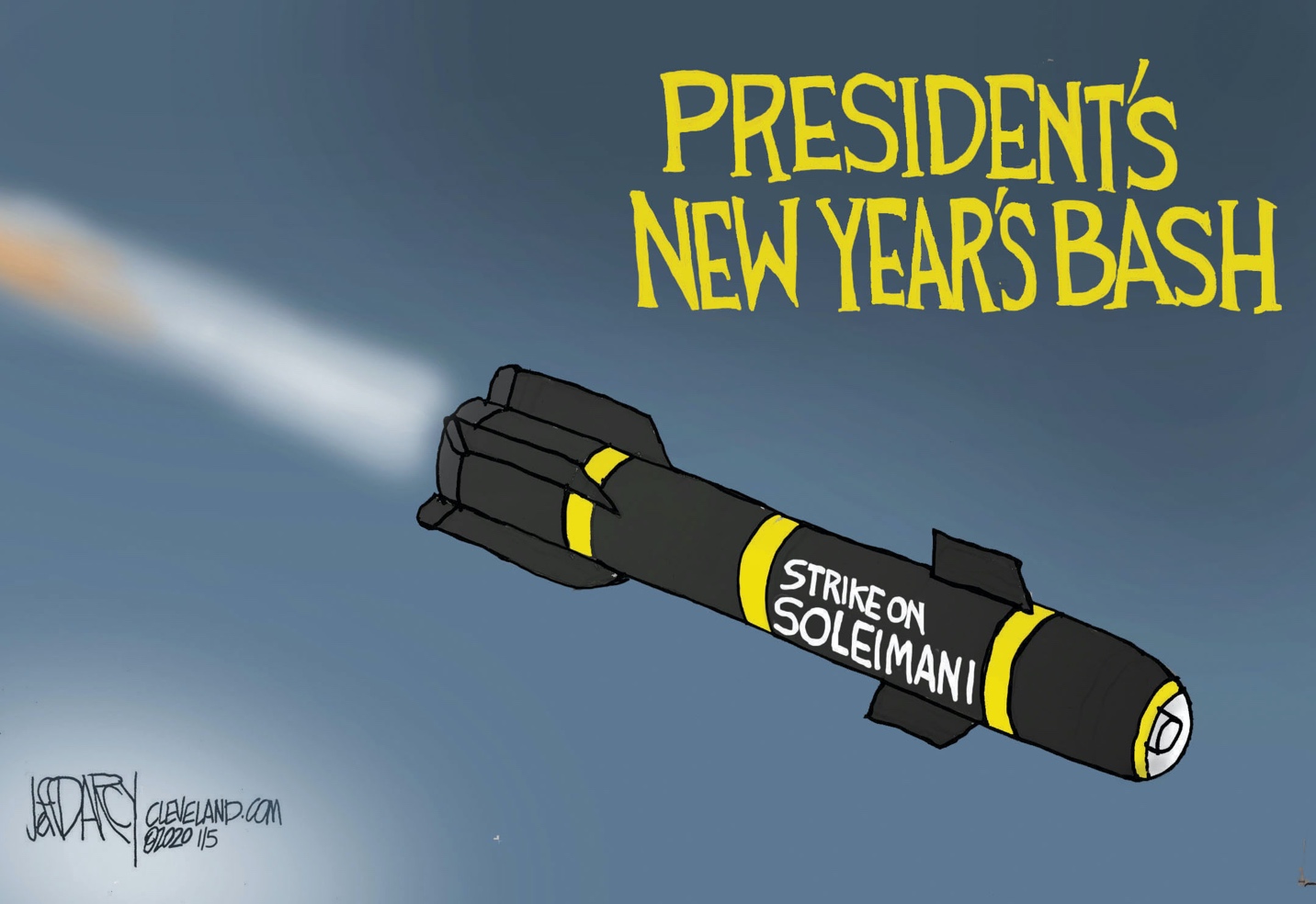 Trump New Year's sparkler lights up Iran General: Darcy cartoon -  cleveland.com