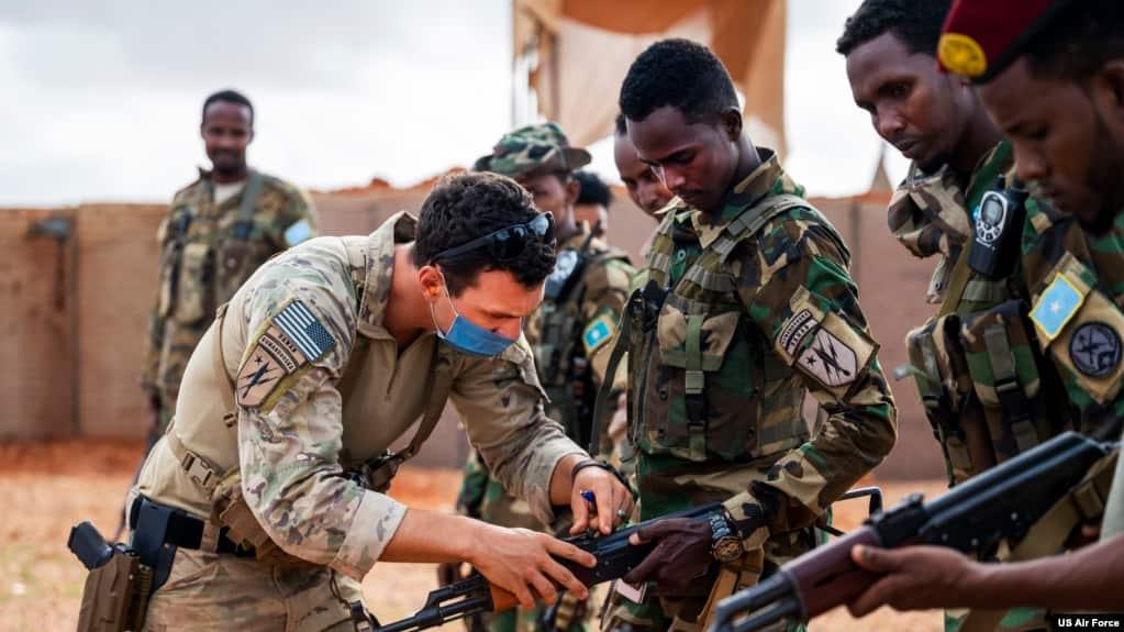 FILE - US forces host a range day with the Danab Brigade in Somalia, May 9, 2021.