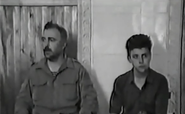 Mamuka and his father in captivity. They were being interviewed by the Russian media. (All photos courtesy Mamuka Mamulashvili)