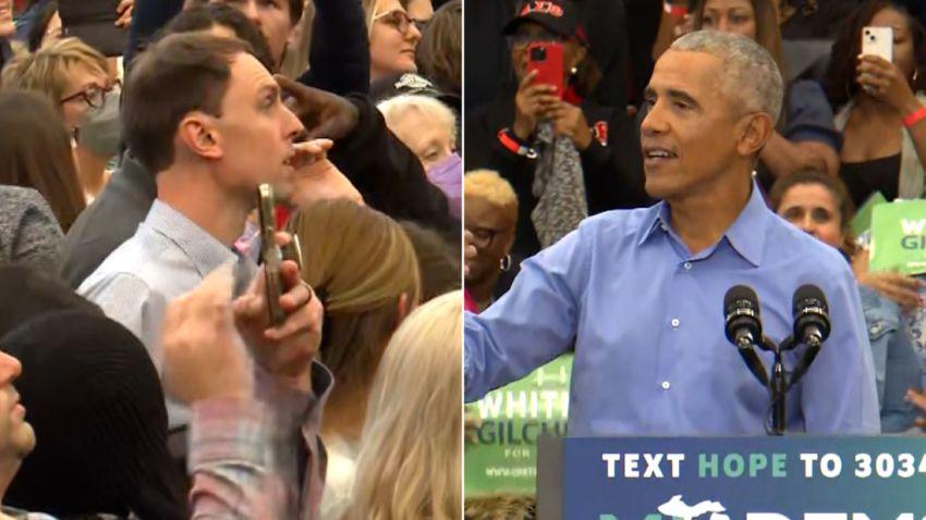 Obama heckler split