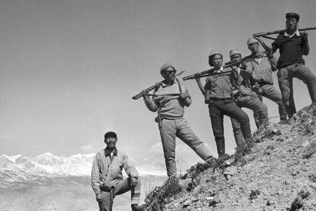 A still from the 1998 documentary The Shadow Circus: The CIA in Tibet, directed by Tenzing Sonam and Ritu Sarin.
