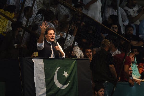 Imran Khan at a rally in Lahore, Pakistan, this month.