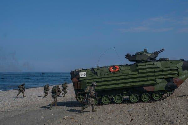 Taiwanese military exercises in July. The United States has approved several weapons packages for the island.