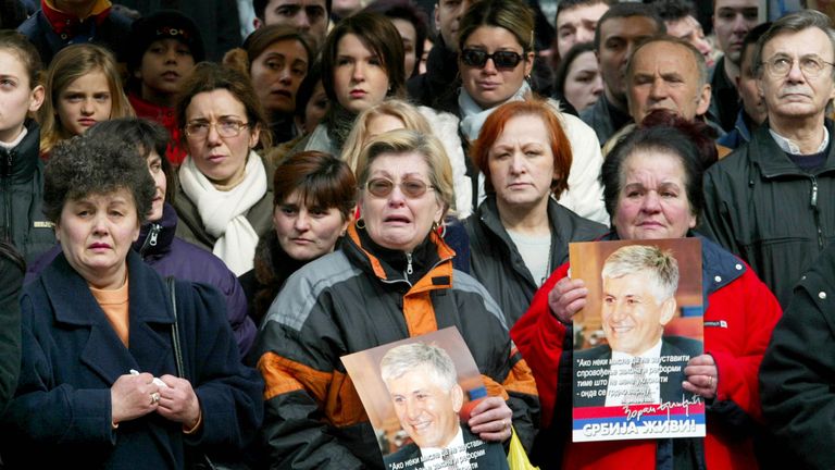 Thousands attended the 2003 funeral of murdered Serbian Prime Minister Zoran Djindjic